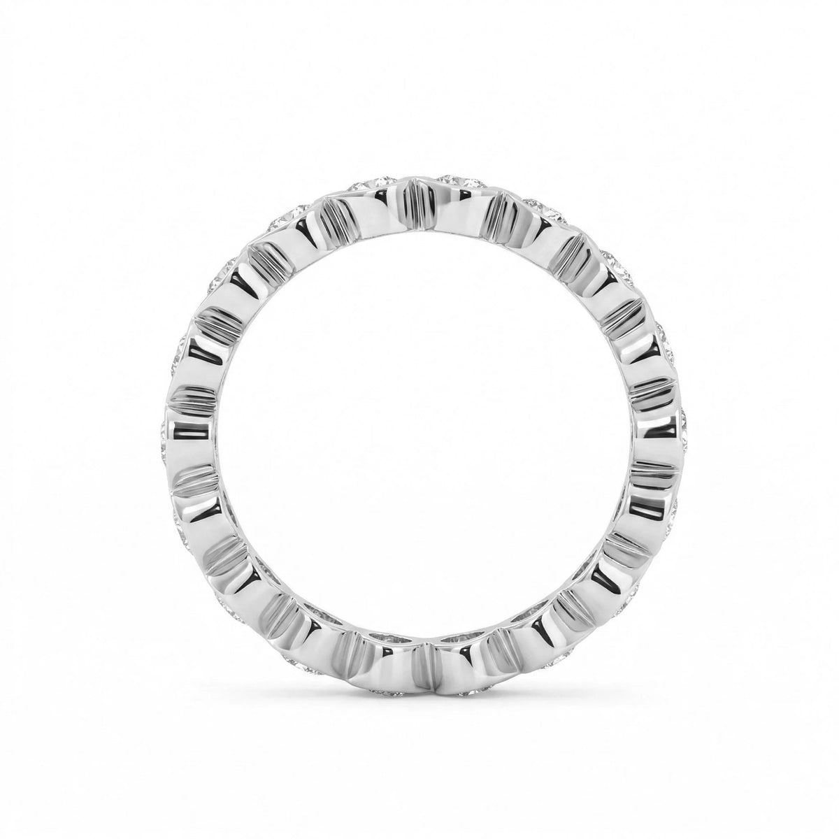 Solitaire Cathedral- 1.8 CT Cushion Lab Grown Diamond Wedding Band