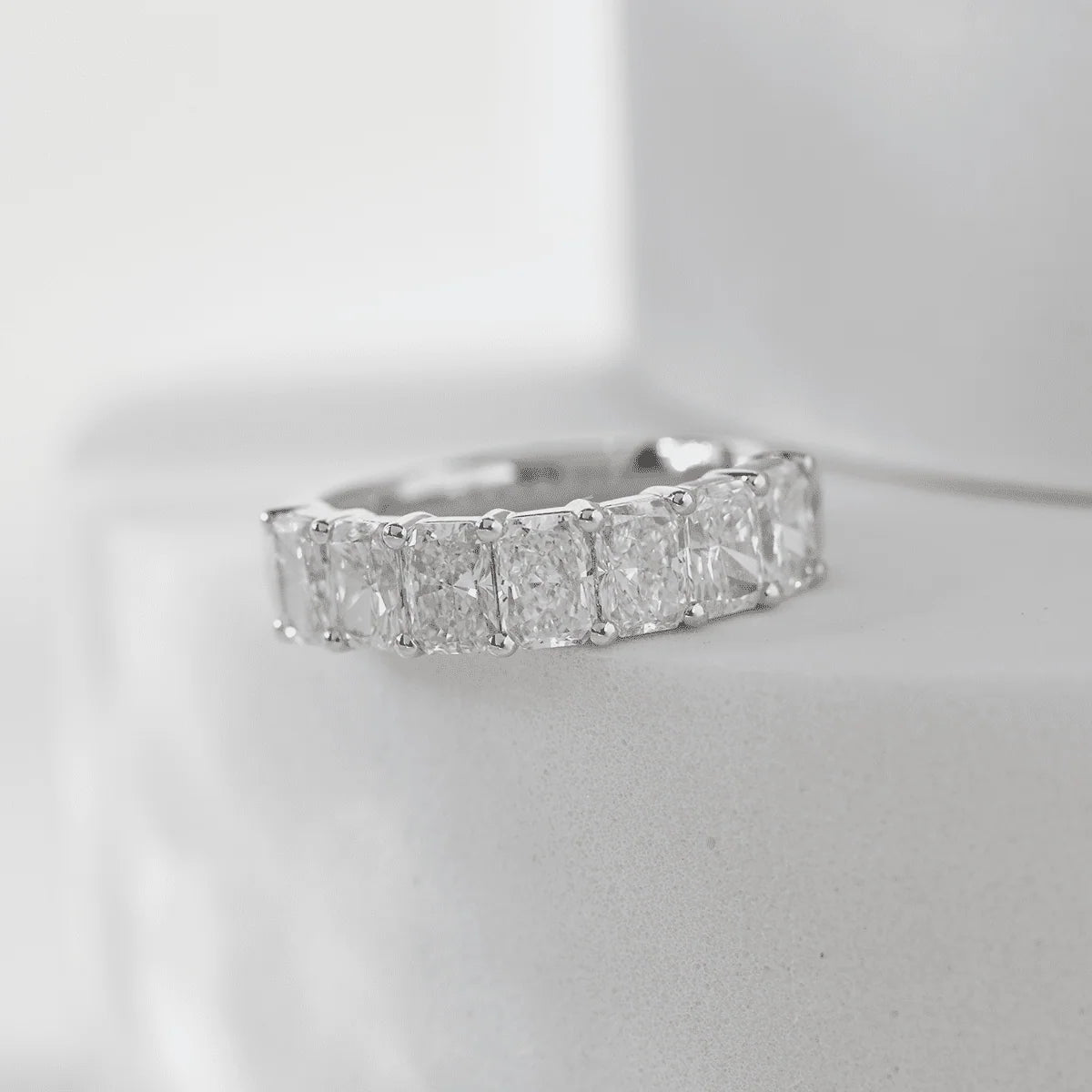 Solitaire Cathedral- 1.8 CT Cushion Lab Grown Diamond Wedding Band