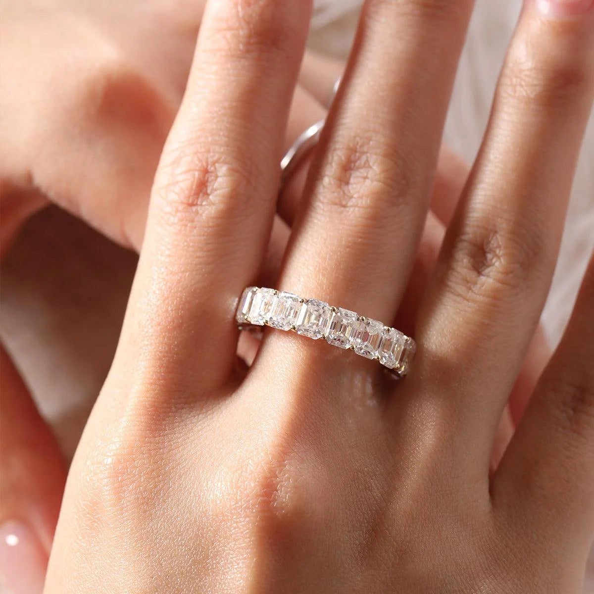 Solitaire Cathedral- 1.8 CT Cushion Lab Grown Diamond Wedding Band