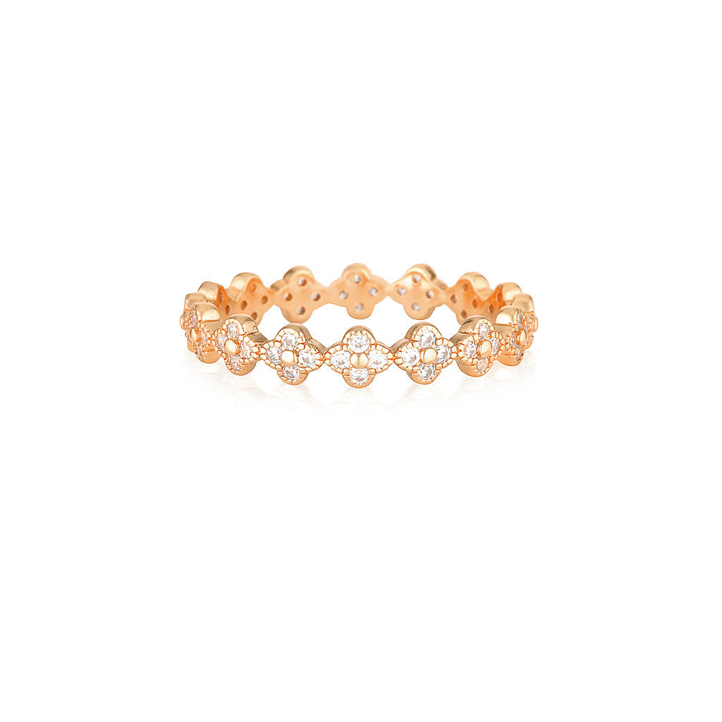 Radiant 0.20 TCW Round Lab-Grown Diamond Floral Eternity Band