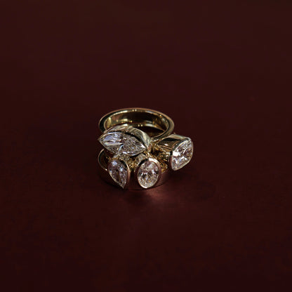 East West Solitaire Bezel- 2.0 CT Marquise Moissanite Engagement Ring