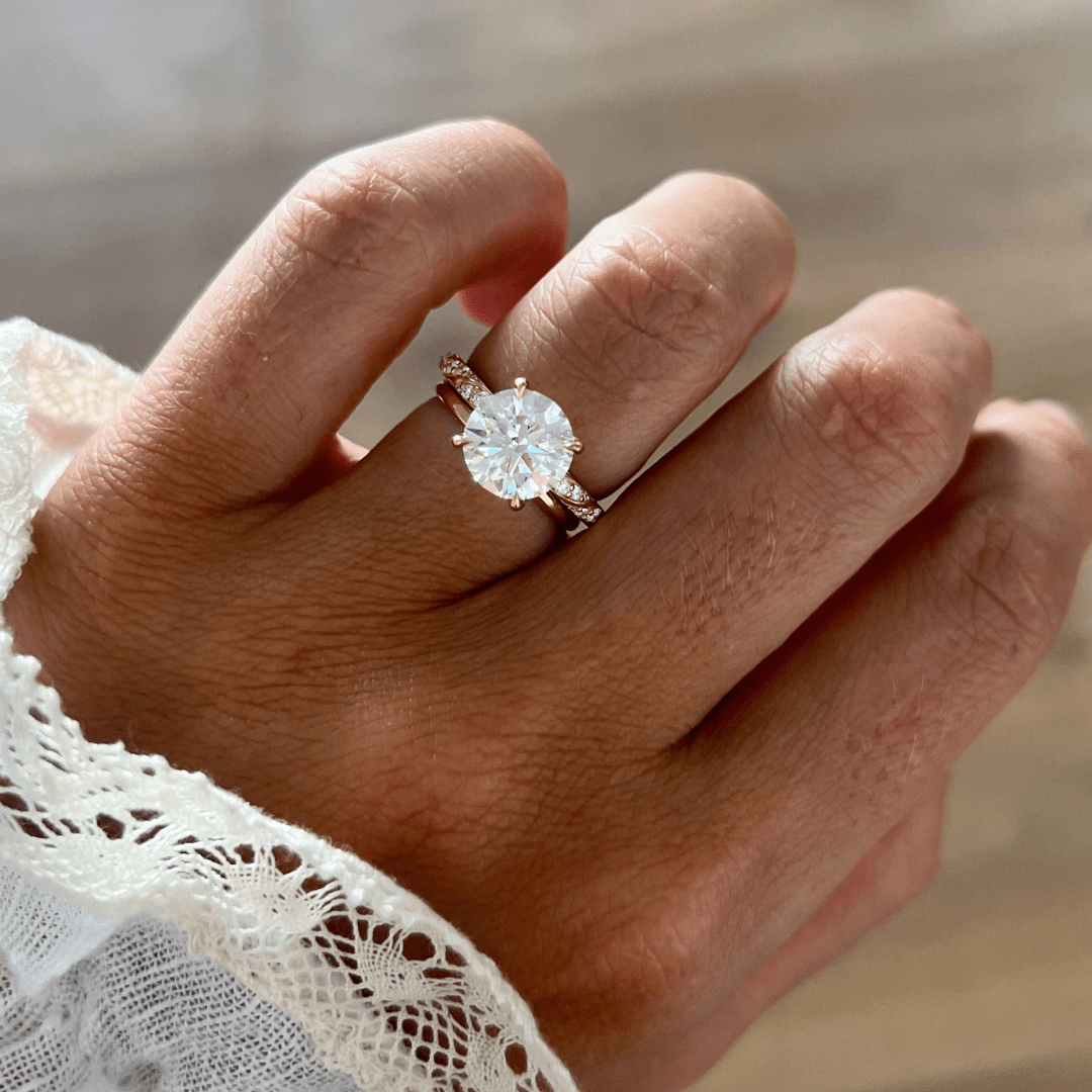 Twisted Pave-Round Lab Grown Diamond Engagement Ring