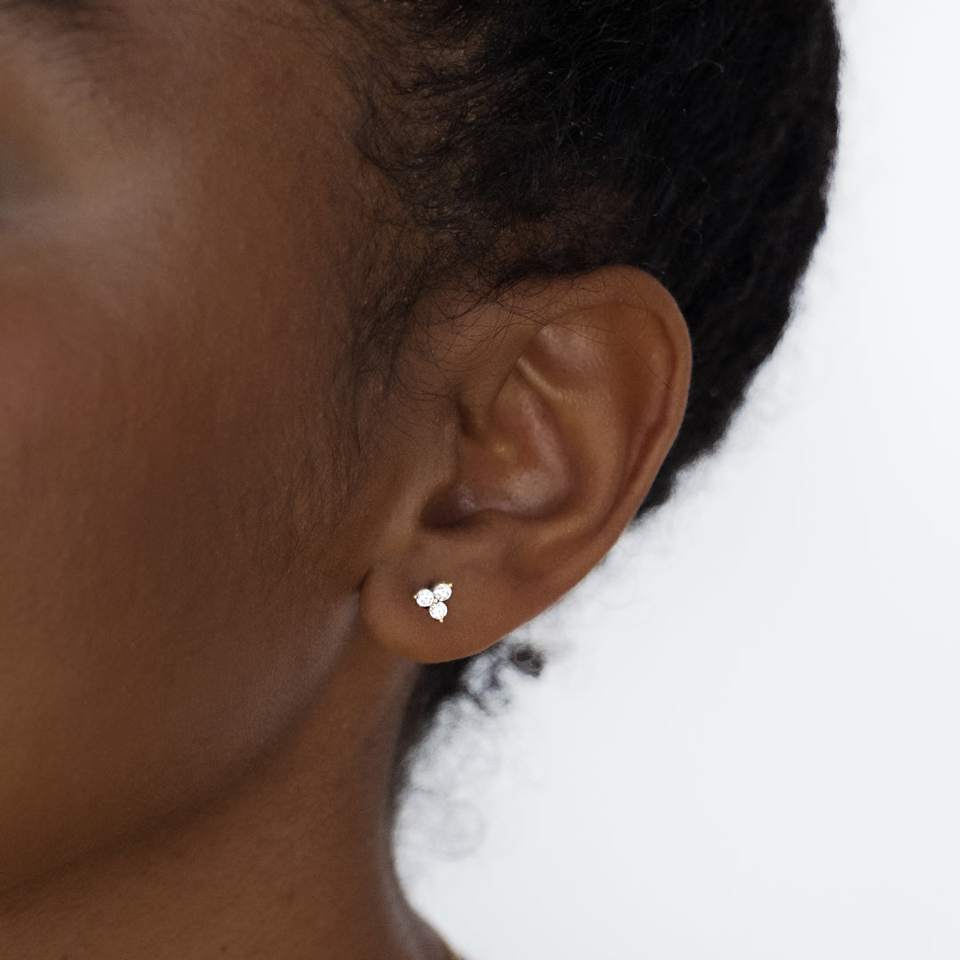 0.10 Carat Round Lab Grown Diamond Dangle Climber Earrings 3