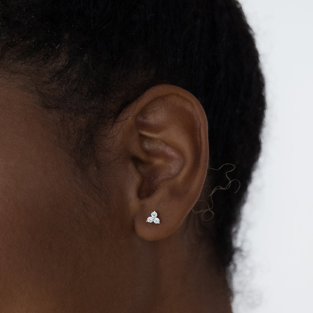 0.10 Carat Round Lab Grown Diamond Dangle Climber Earrings 4