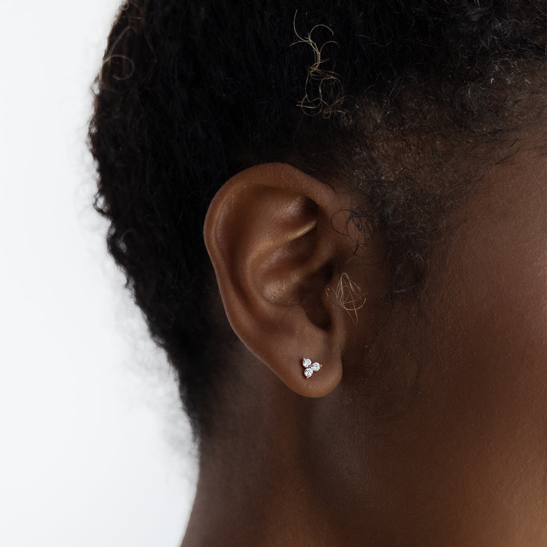 0.10 Carat Round Lab Grown Diamond Dangle Climber Earrings 12