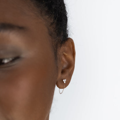 0.10 Carat Round Lab Grown Diamond Dangle Climber Earrings 14