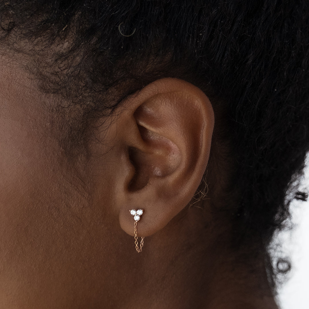 0.10 Carat Round Lab Grown Diamond Dangle Climber Earrings 15