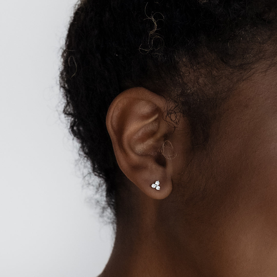 0.10 Carat Round Lab Grown Diamond Dangle Climber Earrings 8