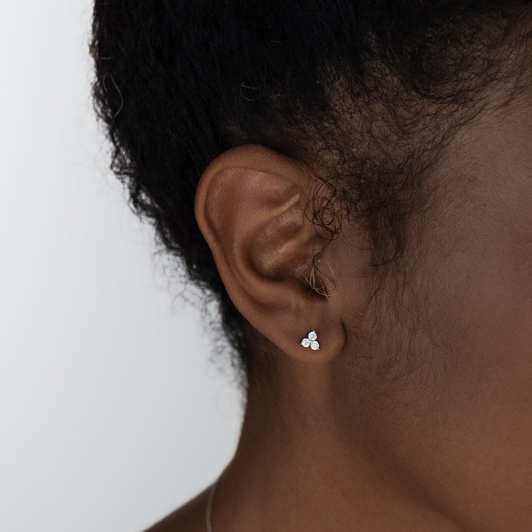 0.10 Carat Round Lab Grown Diamond Dangle Climber Earrings 9