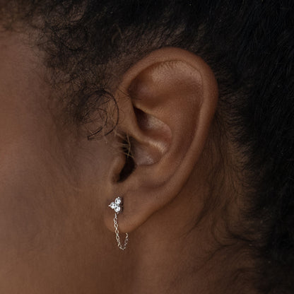 0.10 Carat Round Lab Grown Diamond Dangle Climber Earrings 11