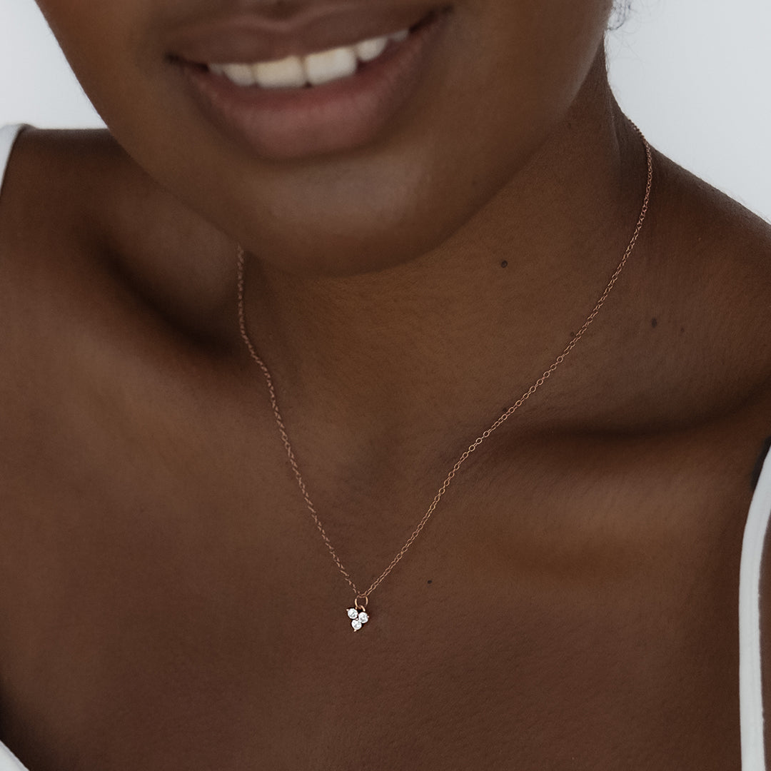 0.30 TCW Round Lab-Grown Diamond Trio Necklace in Gold