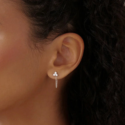 0.10 Carat Round Lab Grown Diamond Dangle Climber Earrings 19