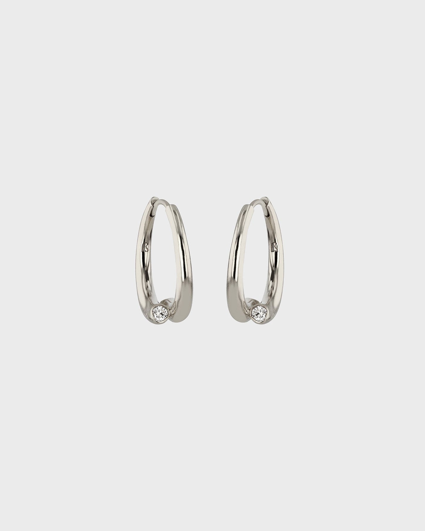 Radiant Float Diamond Huggie Hoops 1