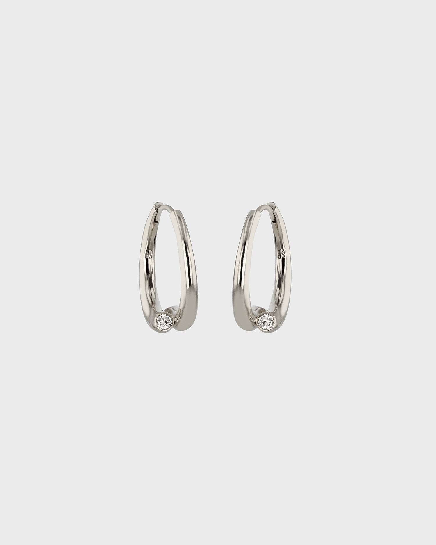 Radiant Float Diamond Huggie Hoops 1
