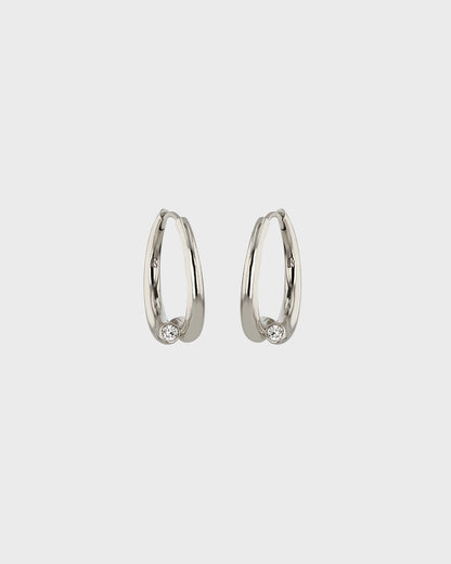 Radiant Float Diamond Huggie Hoops 1