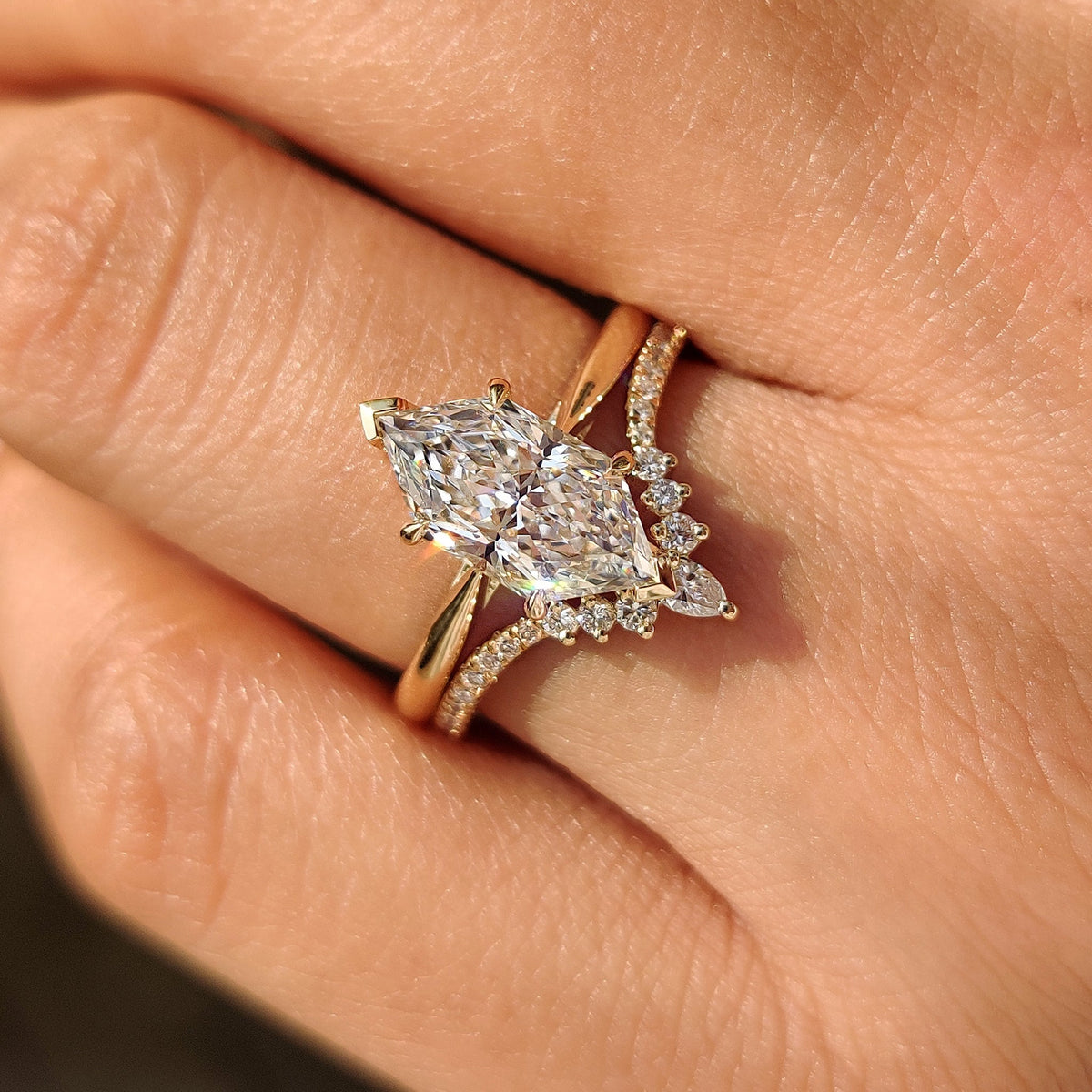 Solitaire Cathedral- 1.8 CT Cushion Lab Grown Diamond Wedding Band