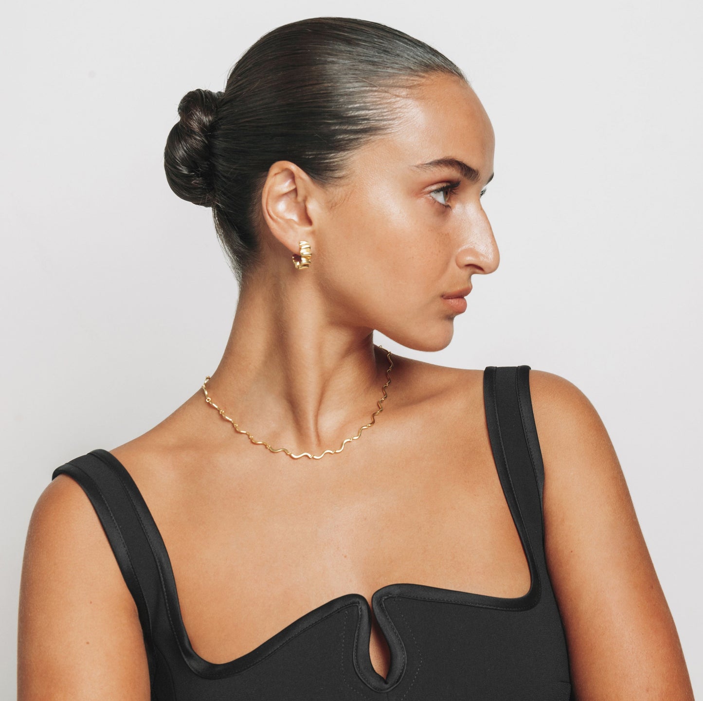 Golden Wave Hoop Earrings 12