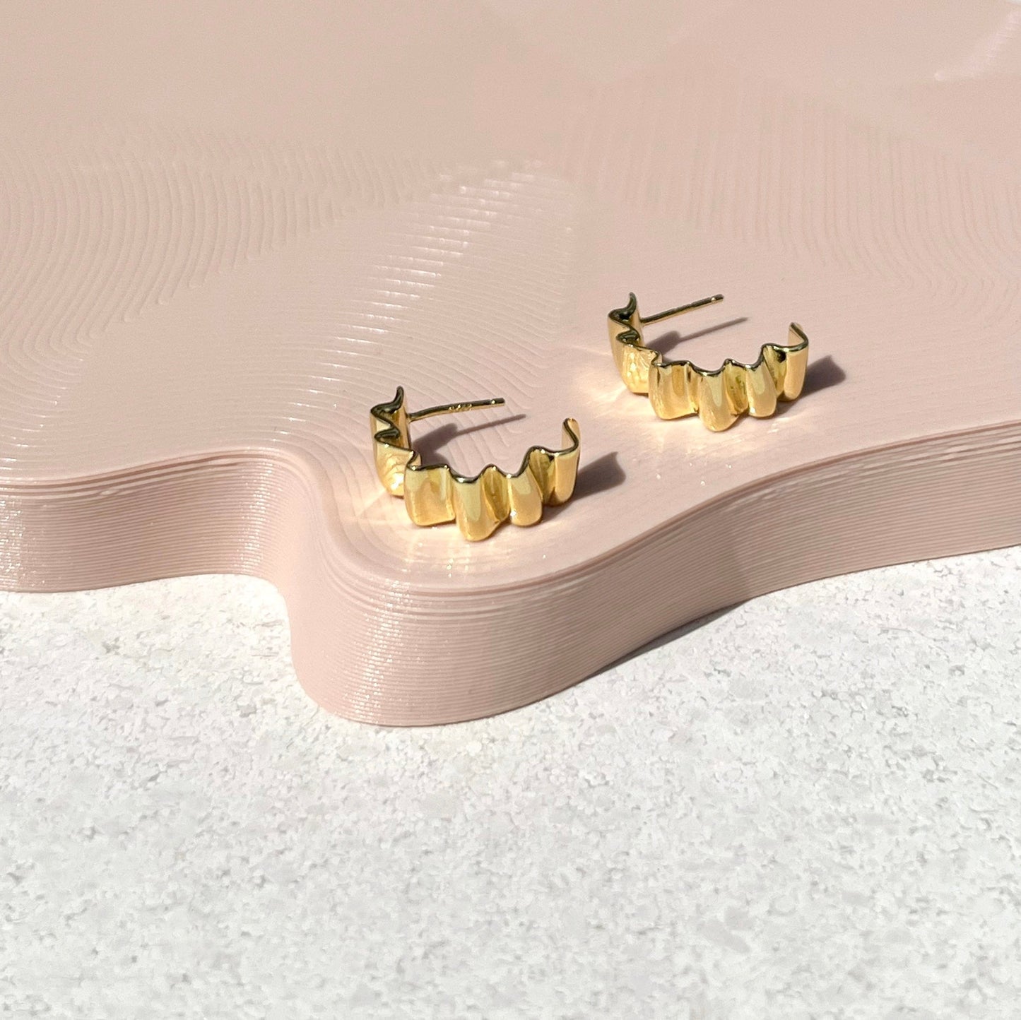 Golden Wave Hoop Earrings 6