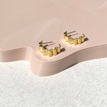 Golden Wave Hoop Earrings 6