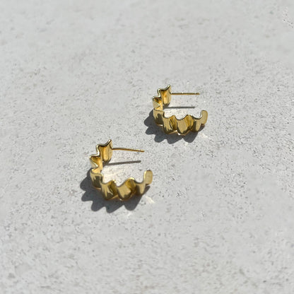 Golden Wave Hoop Earrings 11