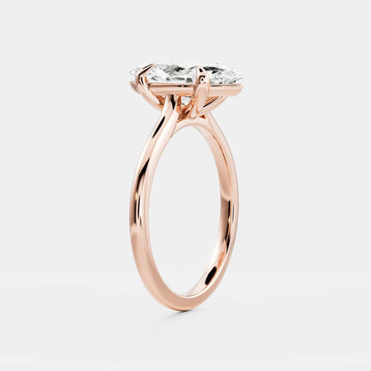 Solitaire Cathedral- 0.70 CT Marquise Moissanite Engagement Ring