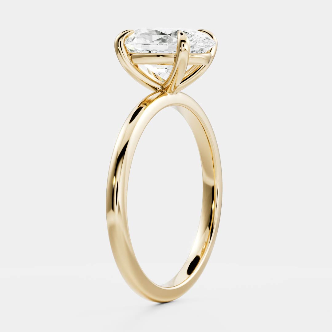 Solitaire- 1.5 CT Oval Moissanite Engagement Ring