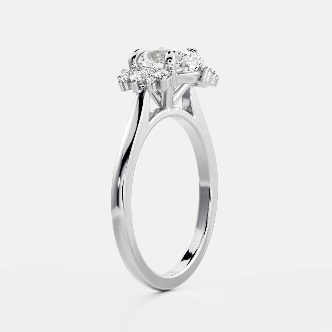Solitaire- 1.0 CT Oval Moissanite Engagement Ring