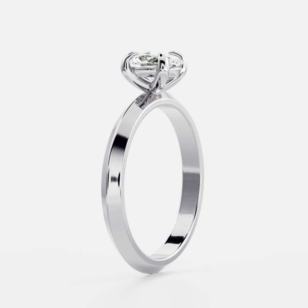 Solitaire- 1.0 CT Oval Moissanite Engagement Ring