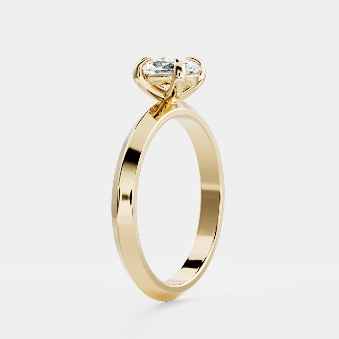 Solitaire- 1.0 CT Oval Moissanite Engagement Ring