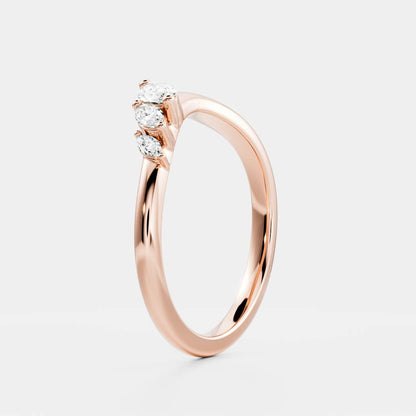 Half Eternity- 0.20 CT Oval Moissanite Wedding Band