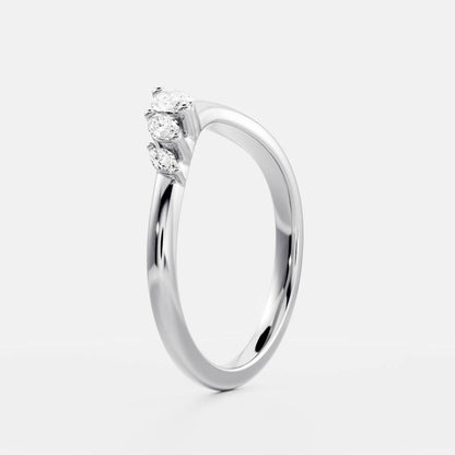 Half Eternity- 0.20 CT Oval Moissanite Wedding Band