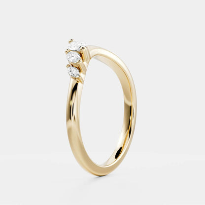Half Eternity- 0.20 CT Oval Moissanite Wedding Band