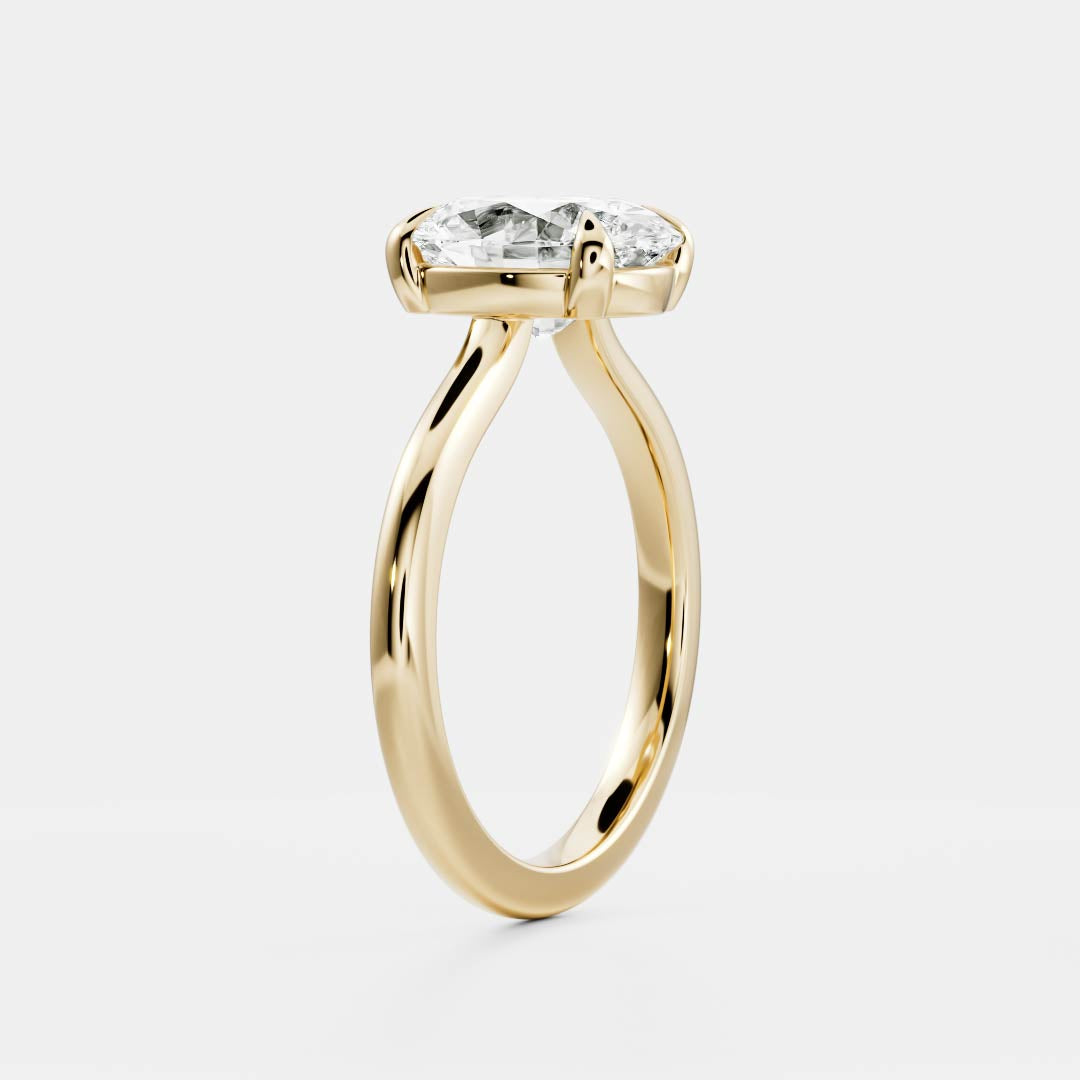 Solitaire Low Profile- 1.5 CT Oval Moissanite Engagement Ring