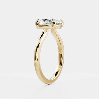 Solitaire Low Profile- 1.5 CT Oval Moissanite Engagement Ring