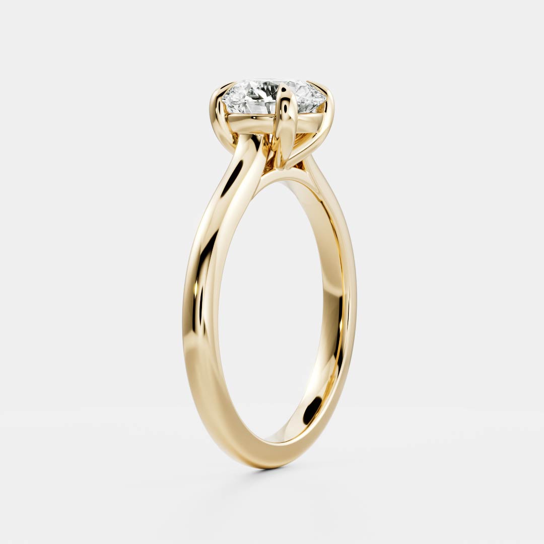 Solitaire Cathedral- 1.5 CT Round Moissanite Engagement Ring