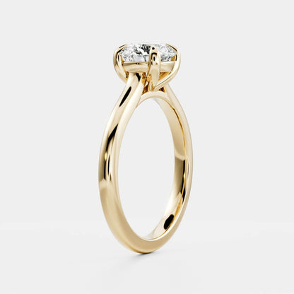 Solitaire Cathedral- 1.5 CT Round Moissanite Engagement Ring