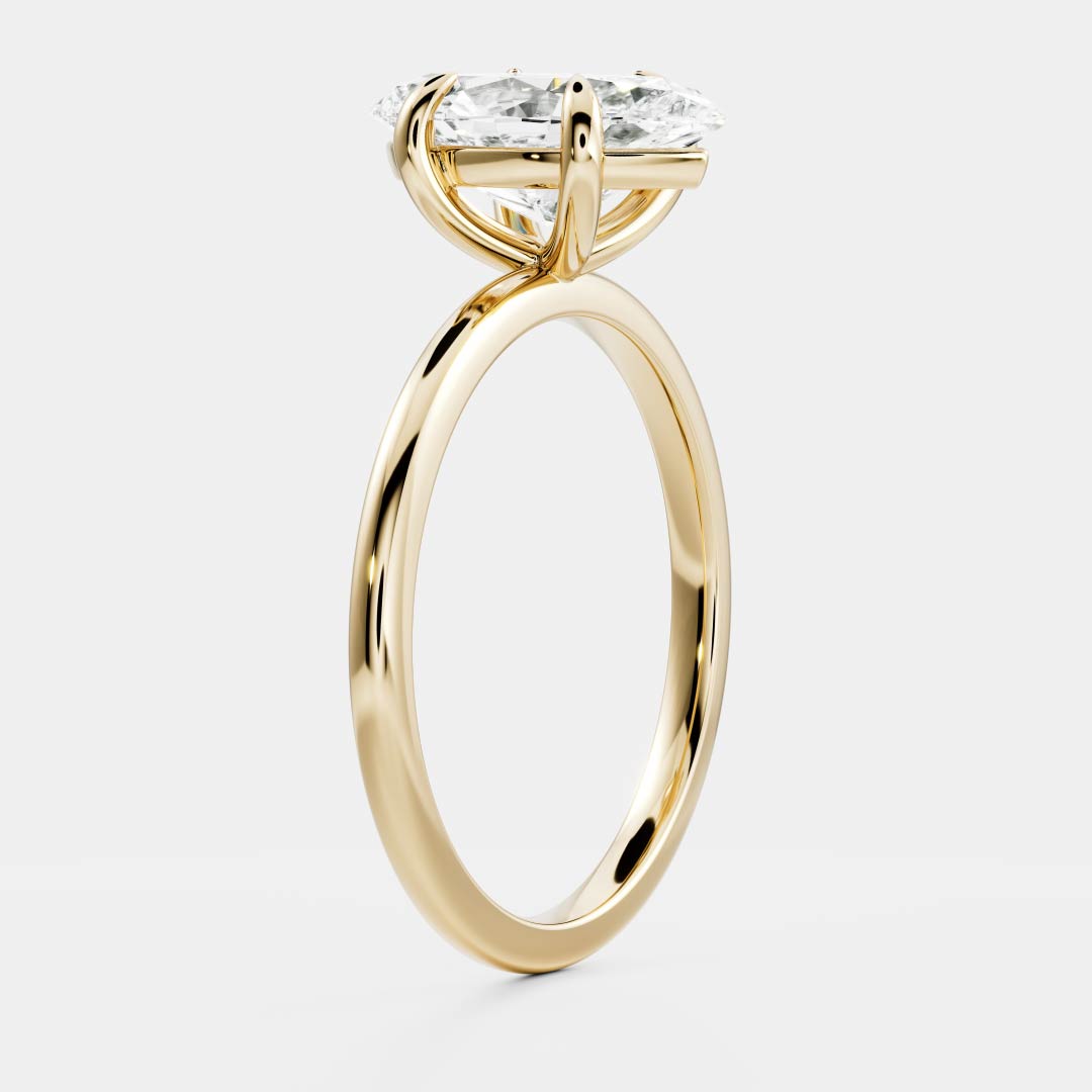 Solitaire- 1.0 CT Oval Moissanite Engagement Ring