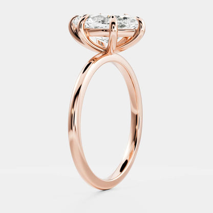 Solitaire Six Prong- 2.4 CT Marquise Moissanite Engagement Ring
