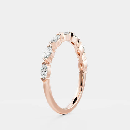 East West Half Eternity- 0.35 CT Marquise Moissanite Wedding Band