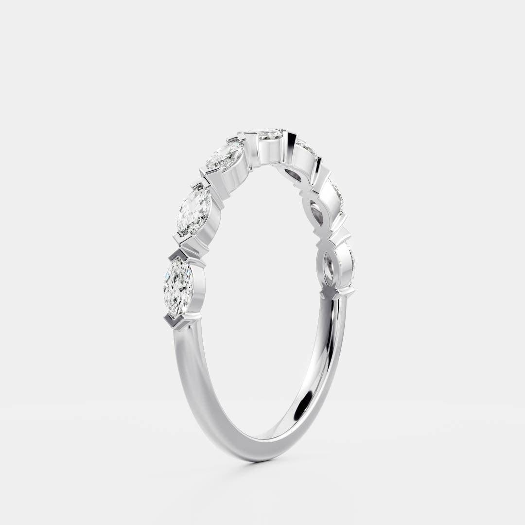 East West Half Eternity- 0.35 CT Marquise Moissanite Wedding Band