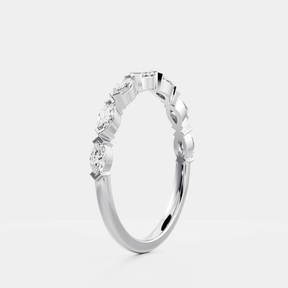 East West Half Eternity- 0.35 CT Marquise Moissanite Wedding Band