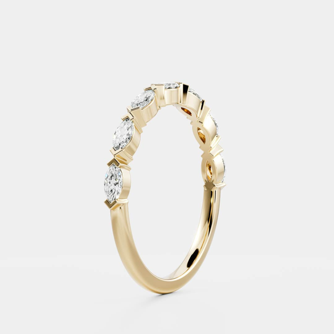 East West Half Eternity- 0.35 CT Marquise Moissanite Wedding Band