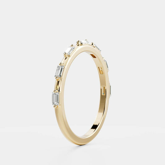 East West Half Eternity- 0.65 CT Baguette Moissanite Wedding Band