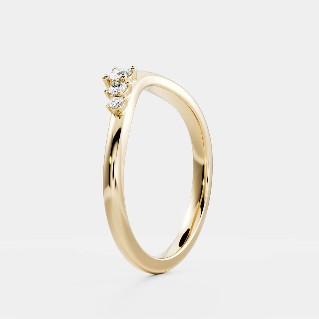 Half Eternity- 0.20 CT Oval Moissanite Wedding Band