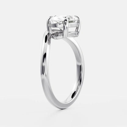 East West Solitaire Curved Shank-Oval Lab Grown Diamond Engagement Ring
