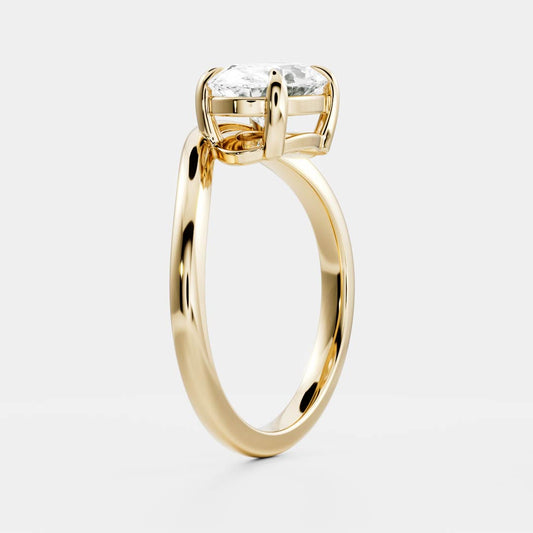Solitaire- 1.0 CT Oval Moissanite Engagement Ring