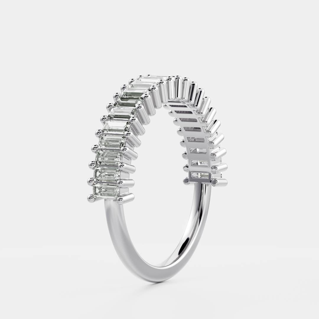 Half Eternity- 2.73 CT Baguette Moissanite Wedding Band