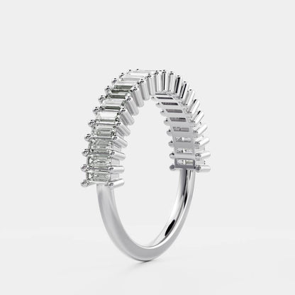 Half Eternity- 2.73 CT Baguette Moissanite Wedding Band