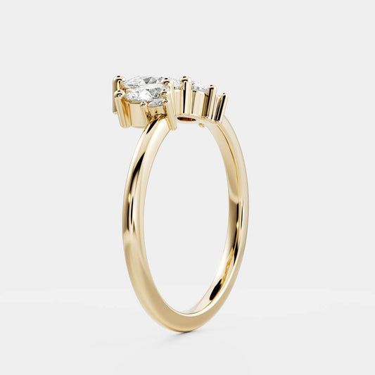 Half Eternity- 0.20 CT Oval Moissanite Wedding Band