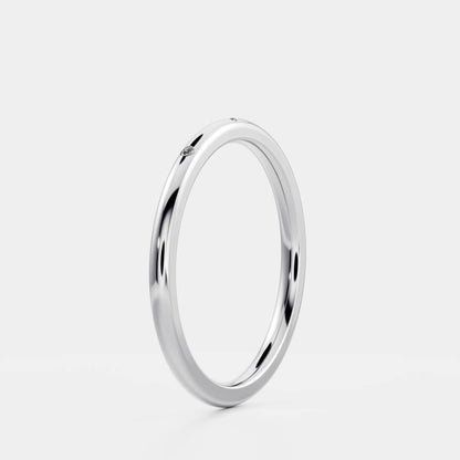 Half Eternity- 0.20 CT Oval Moissanite Wedding Band